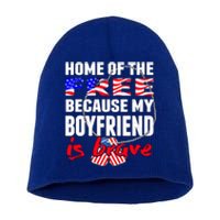 Home Of The Free My Friend Is Brave Proud Army Friend Cute Gift Short Acrylic Beanie