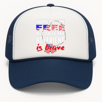 Home Of The Free My Friend Is Brave Proud Army Friend Cute Gift Trucker Hat