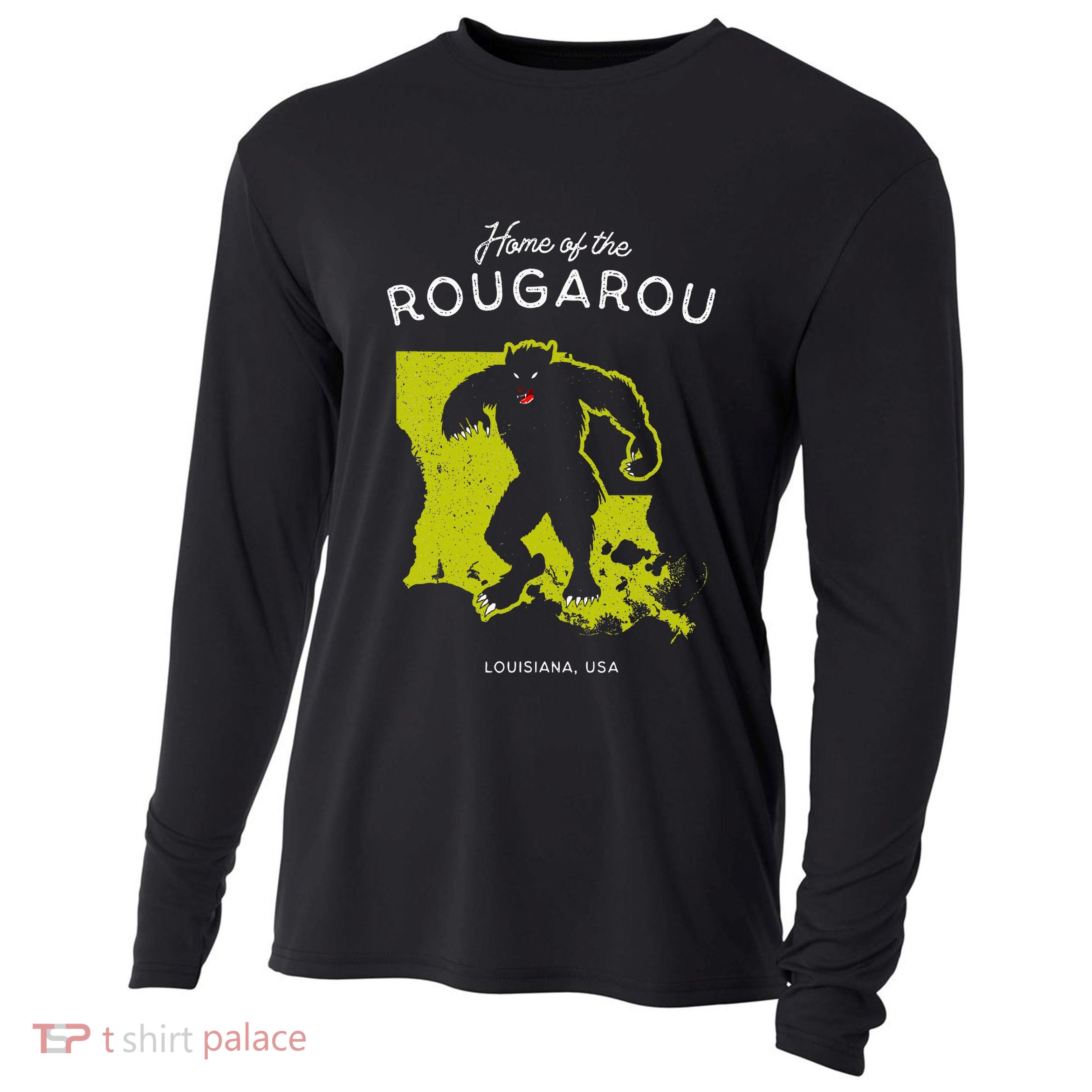 Home Of The Rougarou Louisiana Usa Cryptid Cooling Performance Long Sleeve Crew
