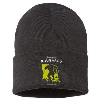 Home Of The Rougarou Louisiana Usa Cryptid Sustainable Knit Beanie