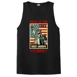 Home Of The Free Because My Greatgrandpa Is Brave Patriotic Meaningful Gift PosiCharge Competitor Tank