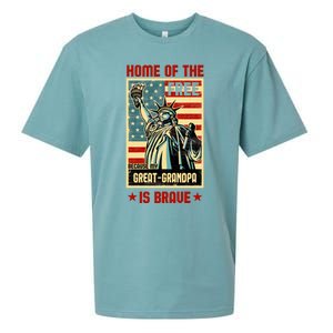 Home Of The Free Because My Greatgrandpa Is Brave Patriotic Meaningful Gift Sueded Cloud Jersey T-Shirt