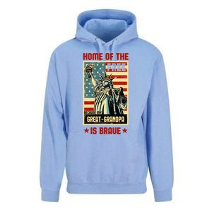 Home Of The Free Because My Greatgrandpa Is Brave Patriotic Meaningful Gift Unisex Surf Hoodie