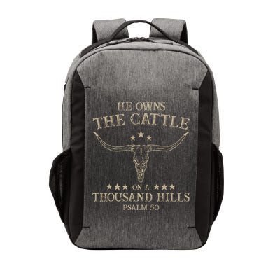 He Owns the Cattle on a Thousand Hills Psalm 50 Vintage Cow Vector Backpack