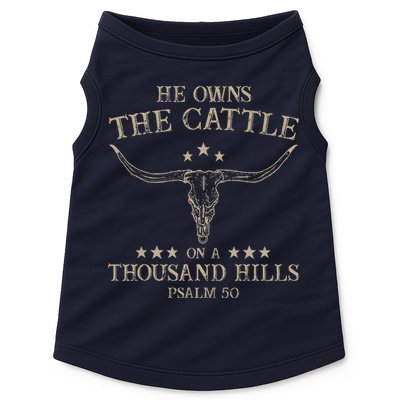 He Owns the Cattle on a Thousand Hills Psalm 50 Vintage Cow Doggie Tank