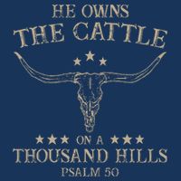 He Owns the Cattle on a Thousand Hills Psalm 50 Vintage Cow Golf Towel