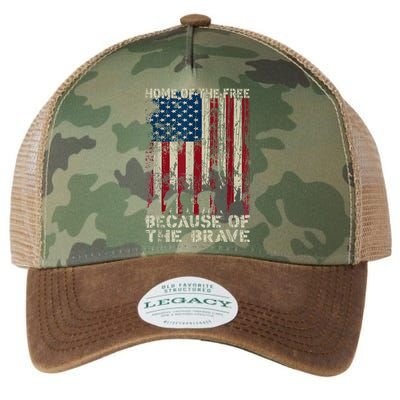 Home Of The Free Because Of The Brave American Flag Legacy Tie Dye Trucker Hat