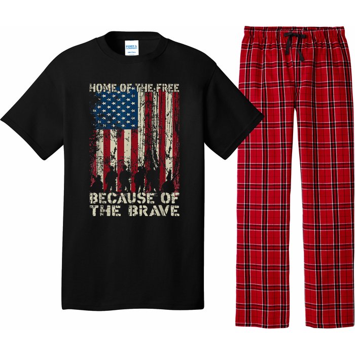 Home Of The Free Because Of The Brave American Flag Pajama Set