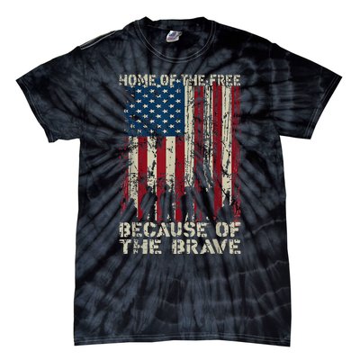 Home Of The Free Because Of The Brave American Flag Tie-Dye T-Shirt