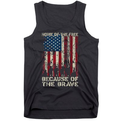 Home Of The Free Because Of The Brave American Flag Tank Top