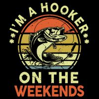 Hooker On The Weekend Father Day Gift Funny Bass Dad Fishing 16 in Basic Backpack