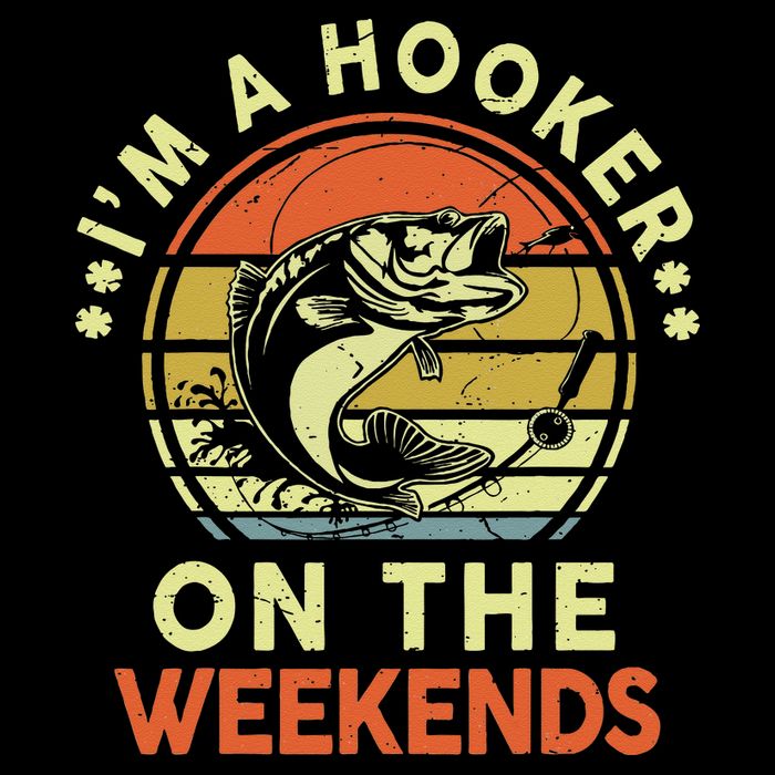 Hooker On The Weekend Father Day Gift Funny Bass Dad Fishing 16 in Basic Backpack