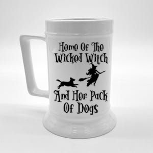 Home Of The Wicked Witch And Her Pack Of Dogs Halloween Great Gift Beer Stein