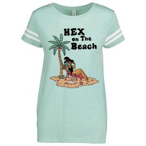 Hex On The Beach Hello Summer Vibes Beach Vacay Retro 70s Gift Enza Ladies Jersey Football T-Shirt