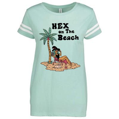 Hex On The Beach Hello Summer Vibes Beach Vacay Retro 70s Gift Enza Ladies Jersey Football T-Shirt