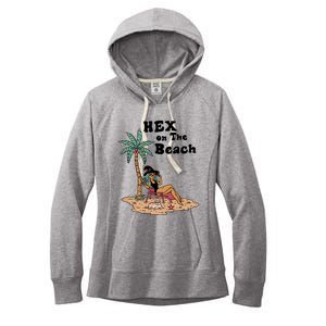 Hex On The Beach Hello Summer Vibes Beach Vacay Retro 70s Gift Women's Fleece Hoodie