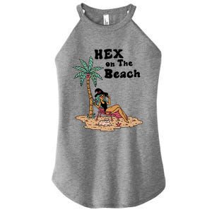 Hex On The Beach Hello Summer Vibes Beach Vacay Retro 70s Gift Women's Perfect Tri Rocker Tank