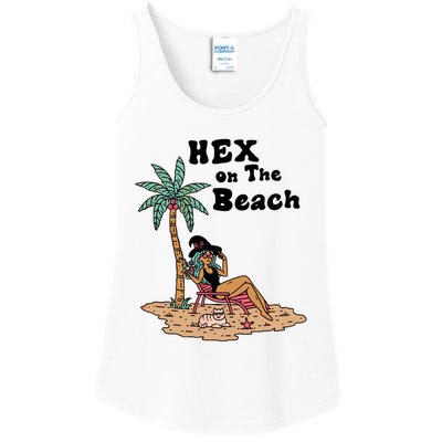 Hex On The Beach Hello Summer Vibes Beach Vacay Retro 70s Gift Ladies Essential Tank