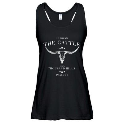 He Owns The Cattle On A Thousand Hills Ladies Essential Flowy Tank