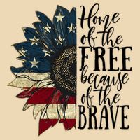 Home of the Free because of the Brave American Sunflower Drawstring Bag