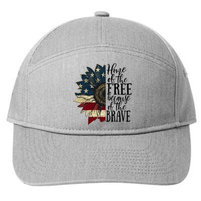 Home of the Free because of the Brave American Sunflower 7-Panel Snapback Hat