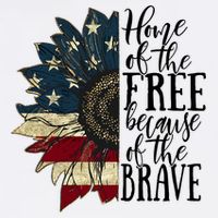 Home of the Free because of the Brave American Sunflower Cooling Performance Crew T-Shirt