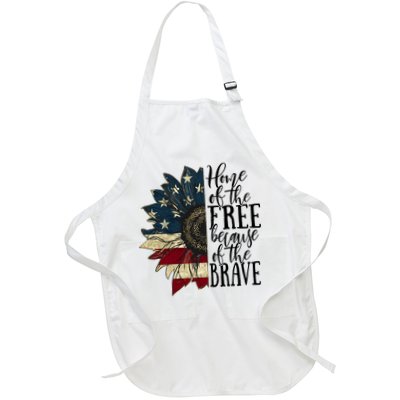 Home of the Free because of the Brave American Sunflower Apron