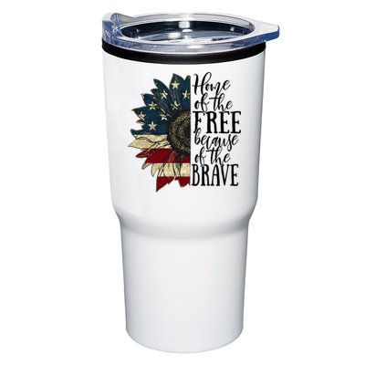 Home of the Free because of the Brave American Sunflower Tumbler