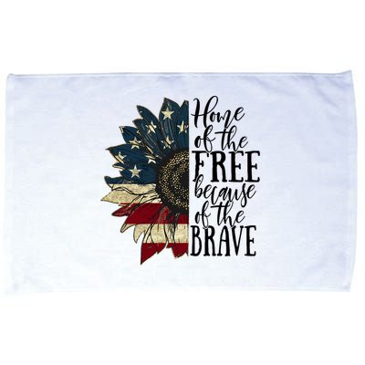 Home of the Free because of the Brave American Sunflower Microfiber Hand Towel