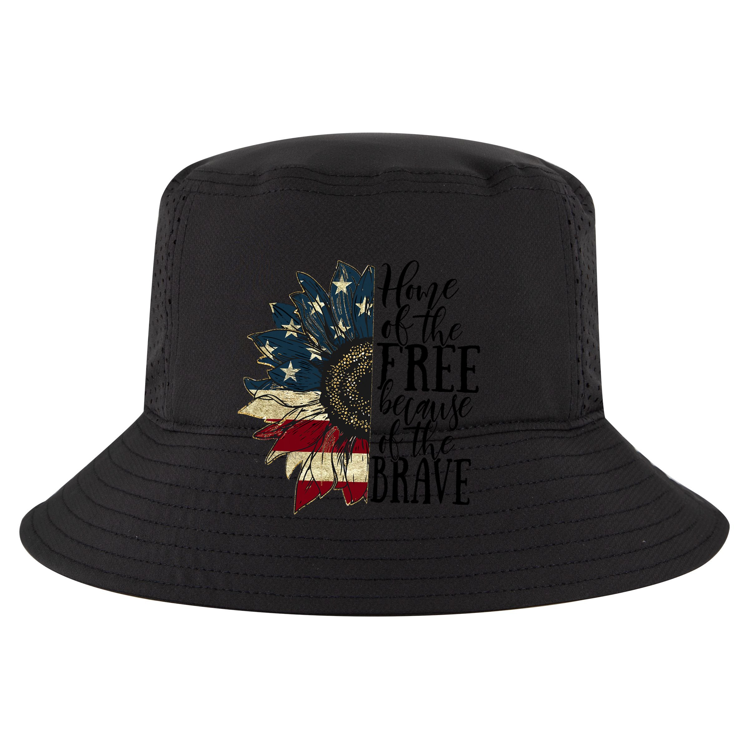 Home of the Free because of the Brave American Sunflower Women's Crop Top Tee