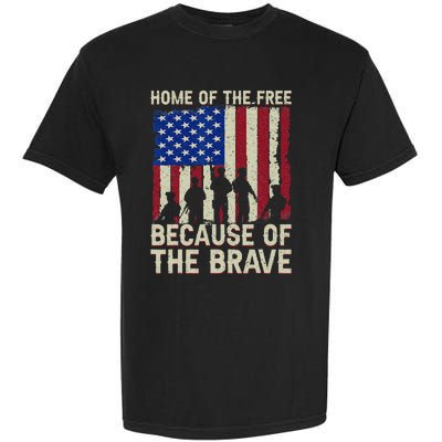 Home Of The Free Because Of The Brave American Flag 4th July Garment-Dyed Heavyweight T-Shirt