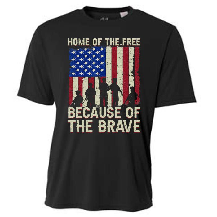 Home Of The Free Because Of The Brave American Flag 4th July Cooling Performance Crew T-Shirt