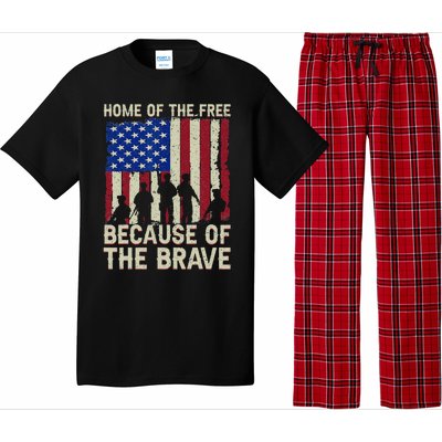 Home Of The Free Because Of The Brave American Flag 4th July Pajama Set