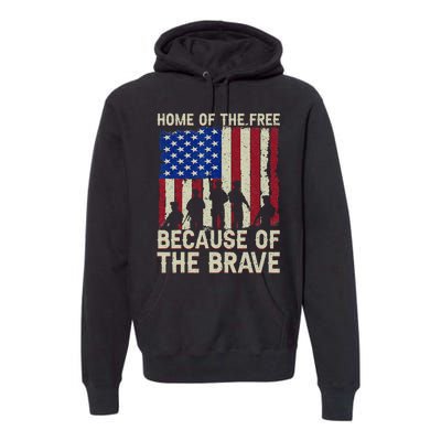 Home Of The Free Because Of The Brave American Flag 4th July Premium Hoodie