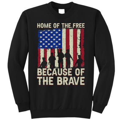 Home Of The Free Because Of The Brave American Flag 4th July Tall Sweatshirt