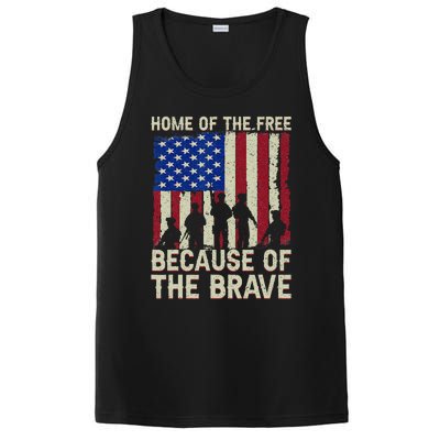 Home Of The Free Because Of The Brave American Flag 4th July PosiCharge Competitor Tank