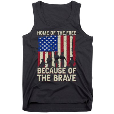 Home Of The Free Because Of The Brave American Flag 4th July Tank Top