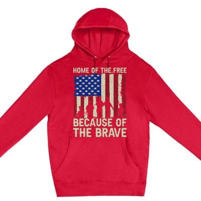 Home Of The Free Because Of The Brave American Flag 4th July Premium Pullover Hoodie