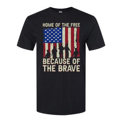 Home Of The Free Because Of The Brave American Flag 4th July Softstyle® CVC T-Shirt