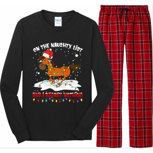 Horse On The Naughty List And I Regret Nothing Christmas Meaningful Gift Long Sleeve Pajama Set