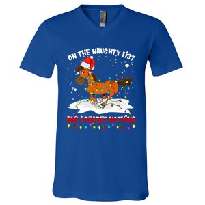 Horse On The Naughty List And I Regret Nothing Christmas Meaningful Gift V-Neck T-Shirt