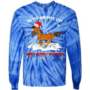 Horse On The Naughty List And I Regret Nothing Christmas Meaningful Gift Tie-Dye Long Sleeve Shirt