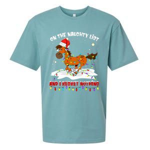 Horse On The Naughty List And I Regret Nothing Christmas Meaningful Gift Sueded Cloud Jersey T-Shirt