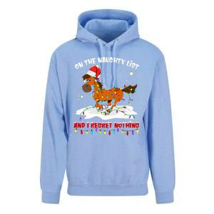 Horse On The Naughty List And I Regret Nothing Christmas Meaningful Gift Unisex Surf Hoodie