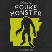 Home Of The Fouke Monster Arkansas Usa Cryptid 7 Panel Mesh Trucker Snapback Hat