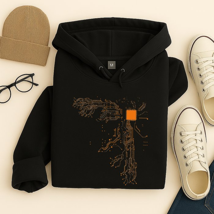 Heart Of The Tech Nerd Computer Core Processor Hoodie