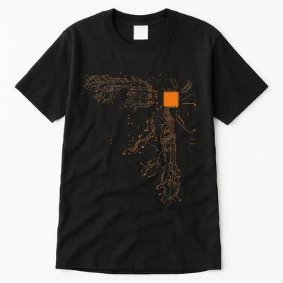 Heart Of The Tech Nerd Computer Core Processor Tall T-Shirt