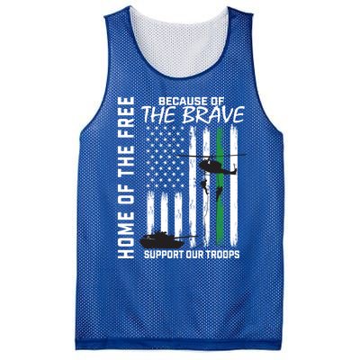 Home Of The Free Because Of The Brave Thin Green Line Flag Gift Mesh Reversible Basketball Jersey Tank