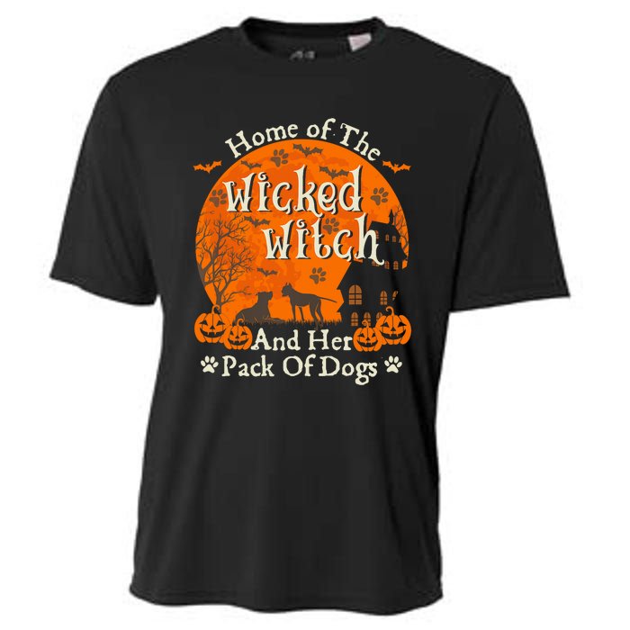 Home Of The Wicked Witch And Her Pack Of Dog Funny Halloween Cooling Performance Crew T-Shirt