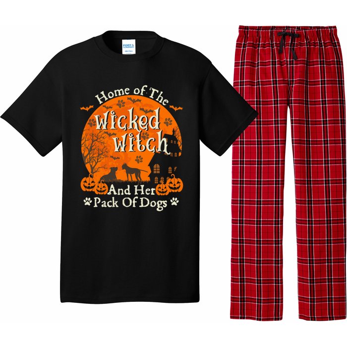 Home Of The Wicked Witch And Her Pack Of Dog Funny Halloween Pajama Set